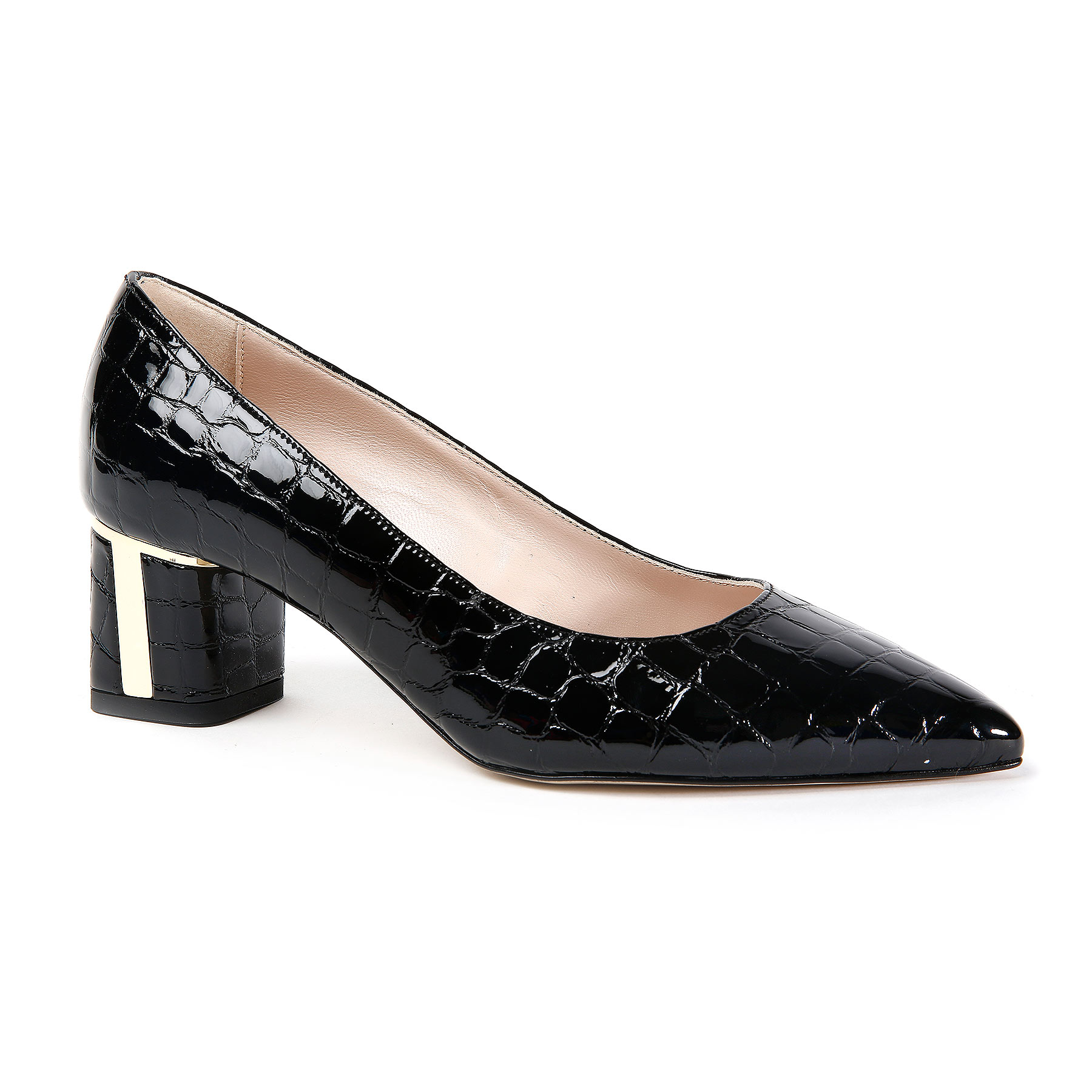 black patent court shoes block heel