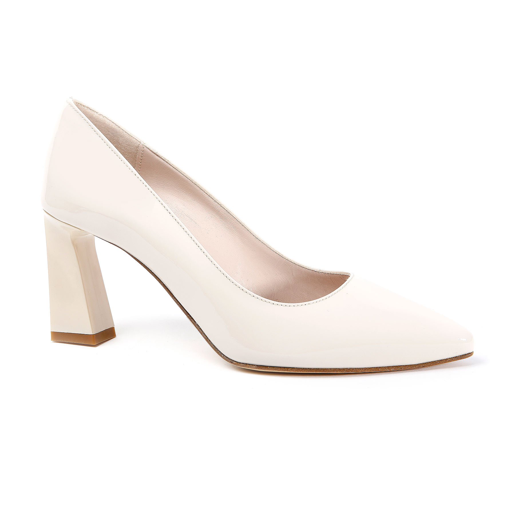 cream block heel court shoes