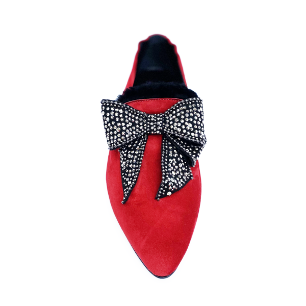 Red Diamanté Bow Pump - Image 3
