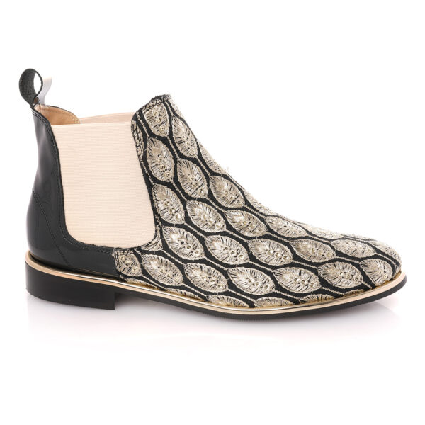 Black & Gold Chelsea Boot