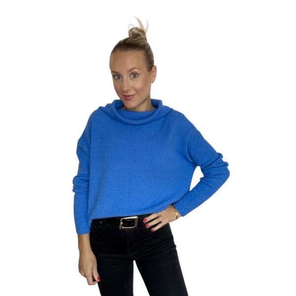 Royal Blue Roll Neck Knit - Image 2