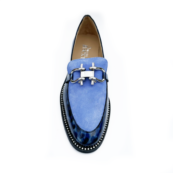 Blue Leopard Print Loafer - Image 3