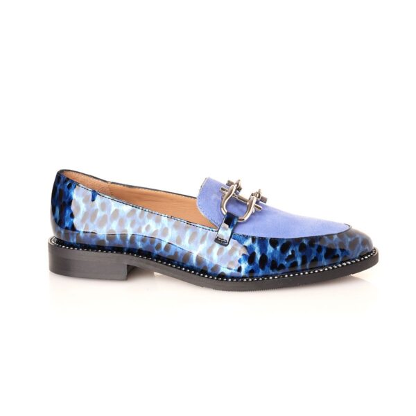 Blue Leopard Print Loafer