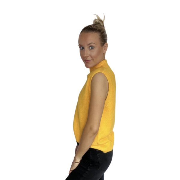 Mustard High Neck Knitted Vest - Image 4