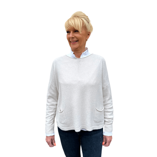 Cream Double Pocket Knit