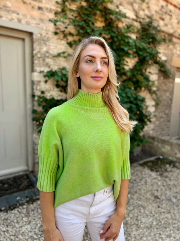 lime green high neck knit