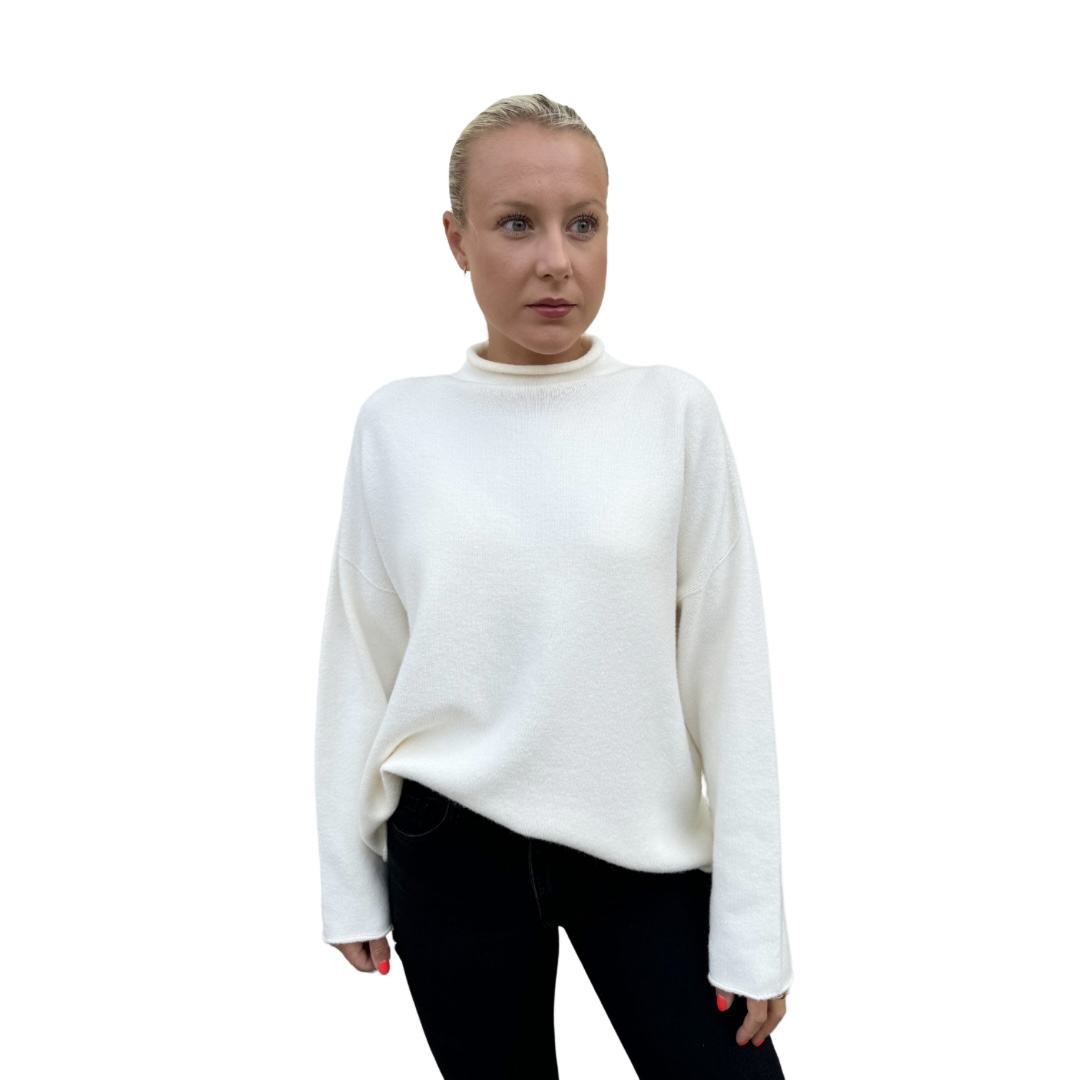 cream high neck knit