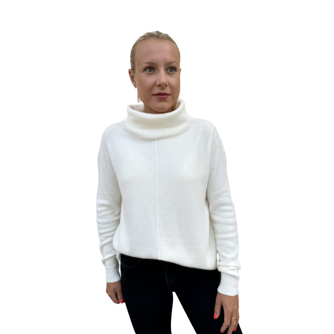 cream roll neck knit