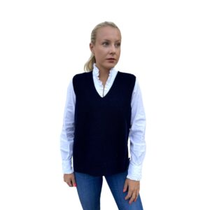 Navy sleeveless knitted vest