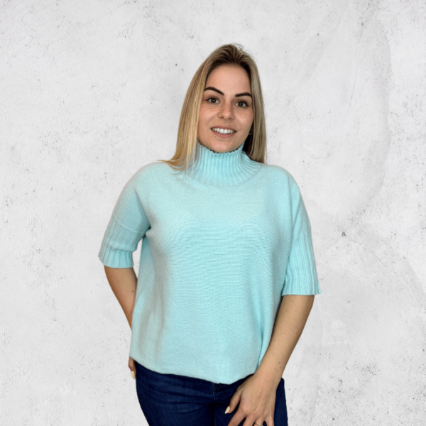 Aqua Short-sleeve Knit