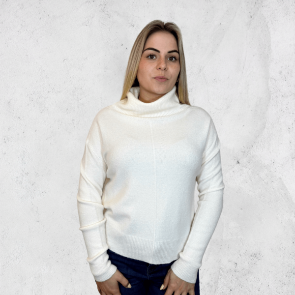 Cream Roll Neck Knit