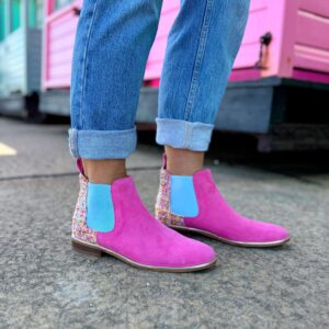 Pink Tweed Chelsea Boot