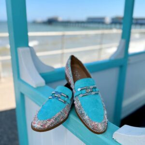 Aqua Blue Tweed Loafer