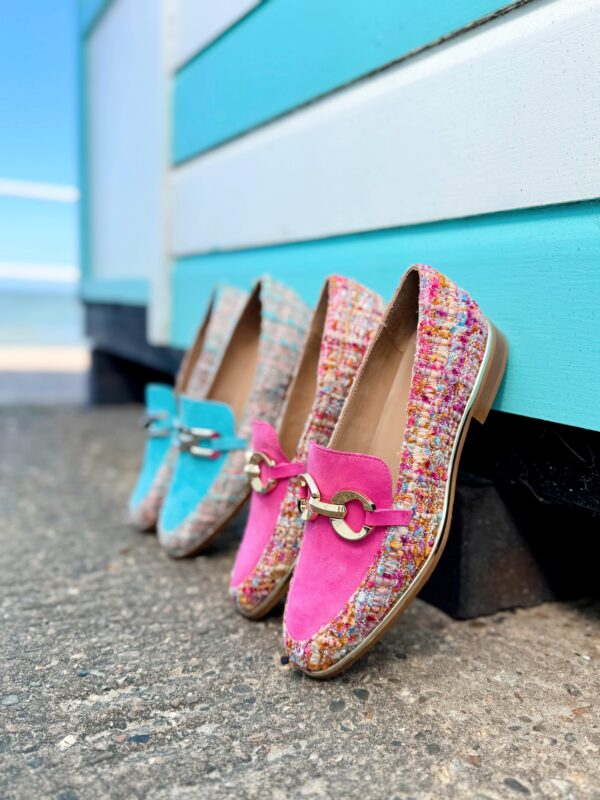 Aqua Blue Tweed Loafer - Image 2