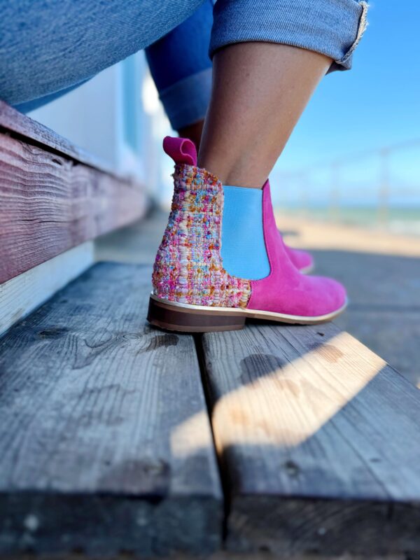 Pink Tweed Chelsea Boot - Image 2