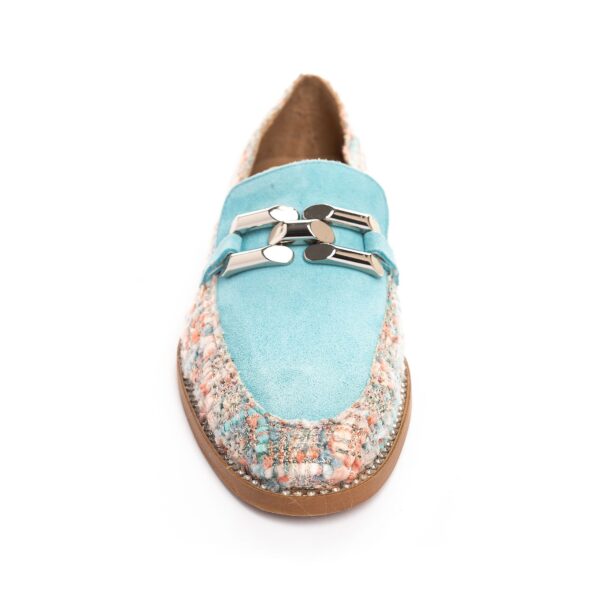 Aqua Blue Tweed Loafer - Image 4