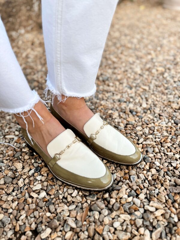 NICOLA SEXTON OLIVE GREEN LOAFER