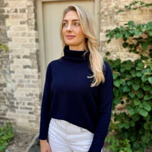 navy roll neck knit