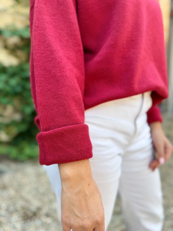 deep red high neck knit