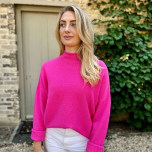 pink roll neck knit