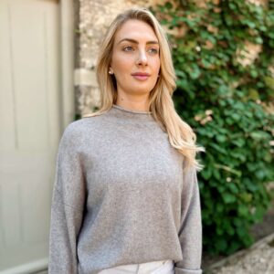 oatmeal high neck knit