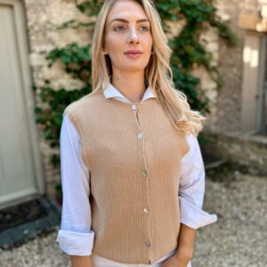 BISCUIT BUTTON THROUGH TANK TOP