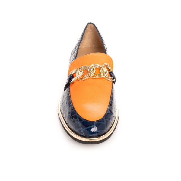 navy & orange loafer Nicola Sexton