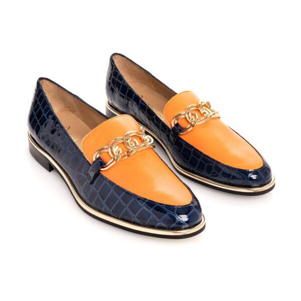 navy & orange loafer Nicola Sexton
