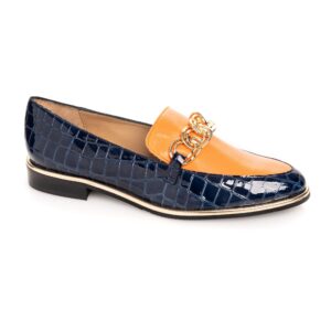 navy & orange loafer Nicola Sexton