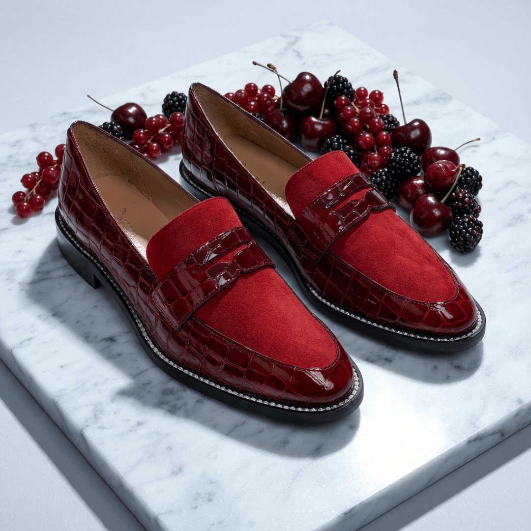 Nicola Sexton red berry loafer