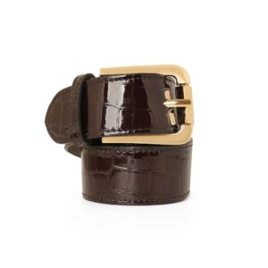 Nicola Sexton chocolate brown croc leather belt