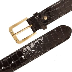 Nicola Sexton chocolate brown croc leather belt