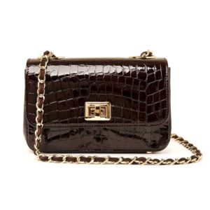 nicola sexton chocolate brown cross body handbag