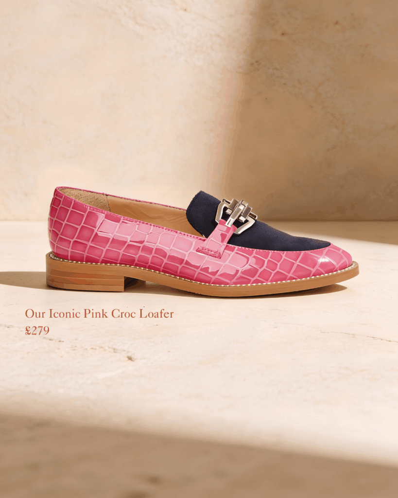 nicola sexton iconic pink croc loafer
