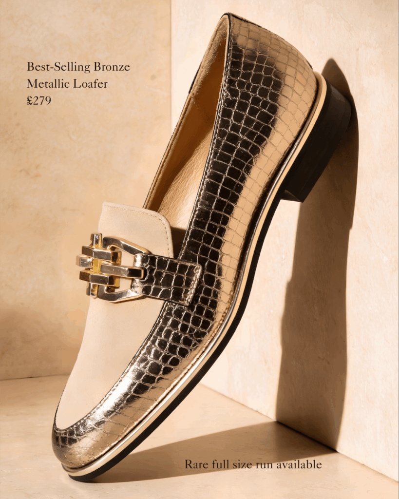 Nicola Sexton bronze metallic loafers