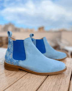 Nicola Sexton denim DAYS CHELSEA boot ladies blue cheese boots leather
